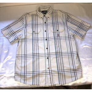 Carhartt Loose Fit Button Down Shirt Stripe Mens Size L